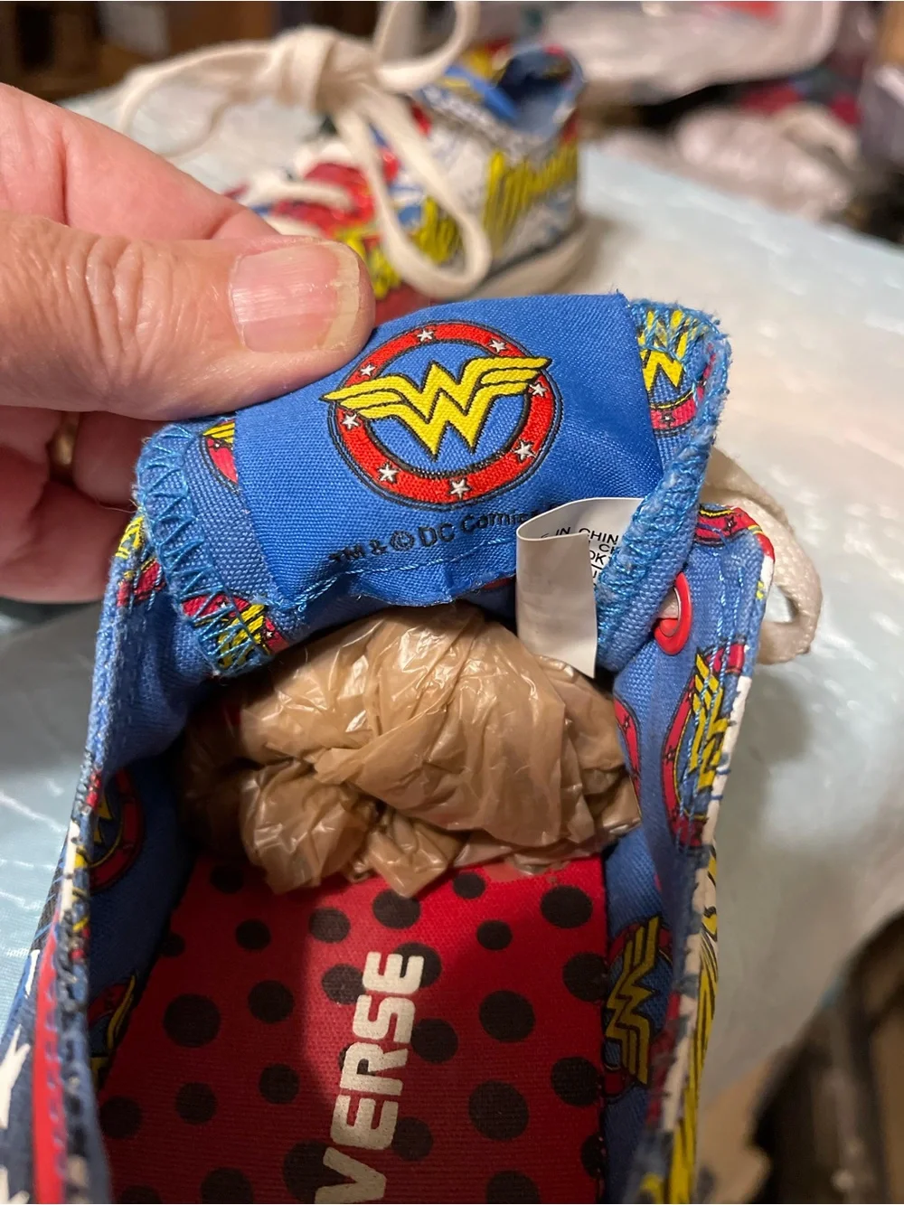 Converse Wonder Woman Graphic Low-Top Sneakers - Red/Blue/White - Picture 3 of 5